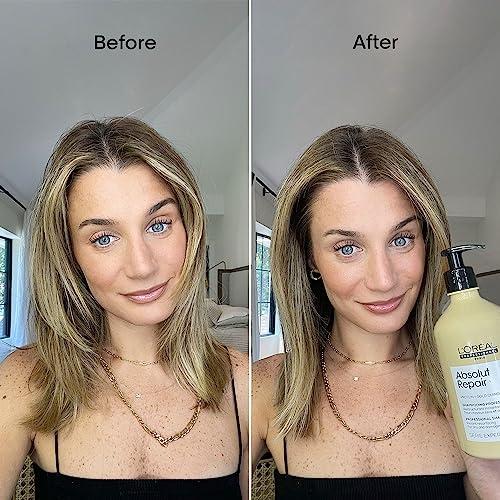 L'OREAL PROFESSIONNEL PARIS L\'Oreal Professionnel Absolut Repair Shampoo, Conditioner & Hair Mask Set - Protein Hair Treatment For Dry, Damaged Hair, Repairs Damage & Provides Shine With Quinoa & Proteins