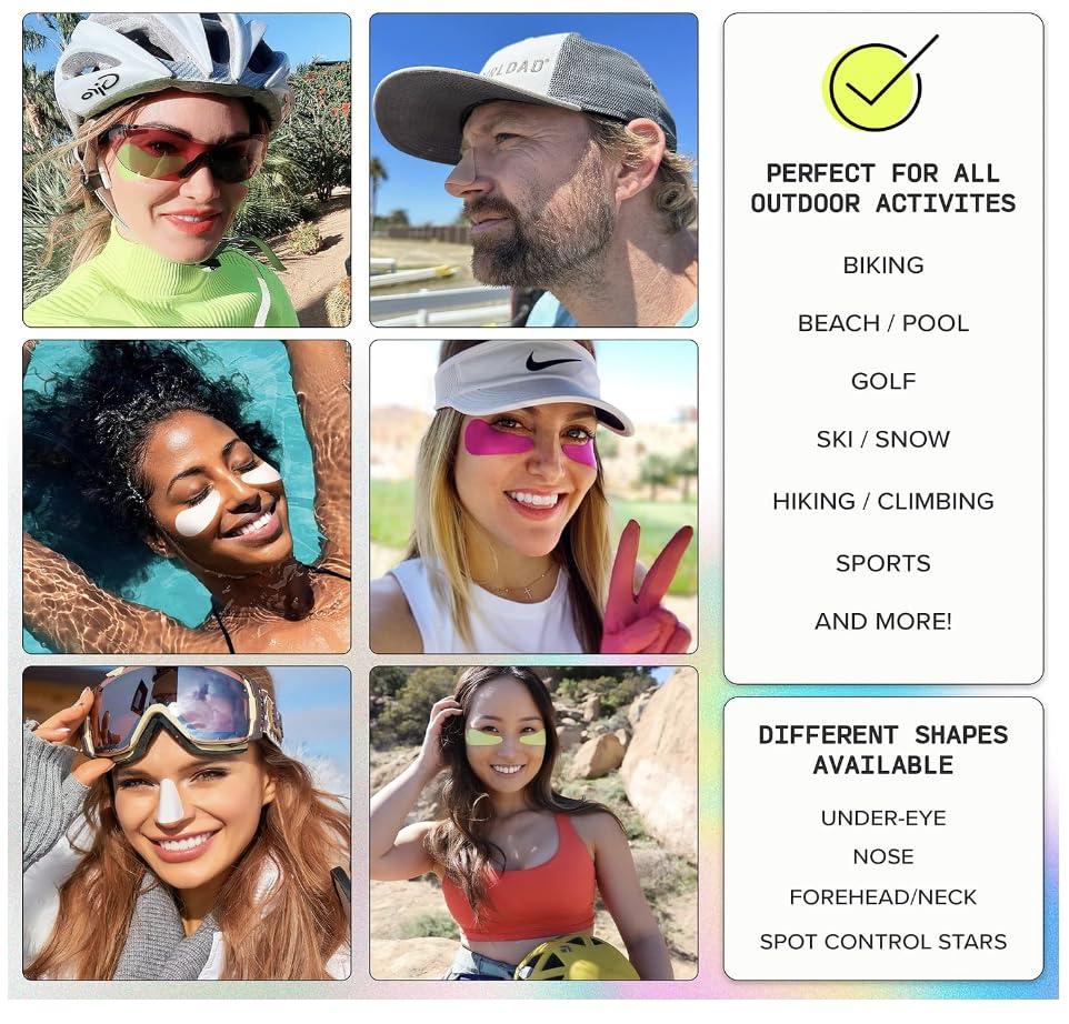 Sun Patch Sun Patch, Hypoallergenic Sun-Screen Star Shaped Patches, 100% Silicone UPF-50 UV Protection, Reusable, 1 Pack/10 Stars, Yellow