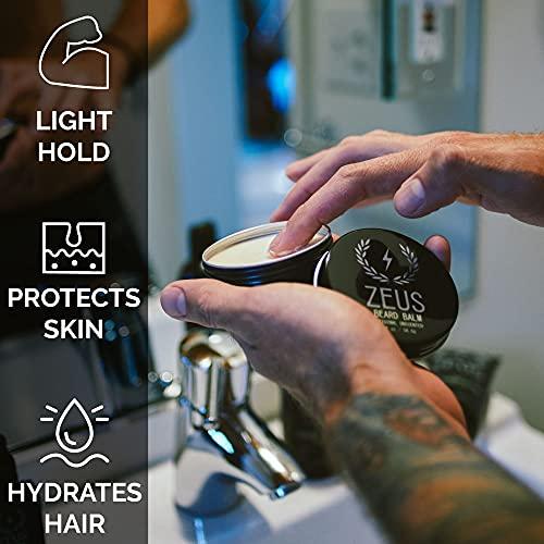 ZEUS ZEUS Beard Balm, Natural Beeswax & Shea Butter Balm, Softening Conditioner for Facial Hair – MADE IN USA (Sandalwood) 2 oz.