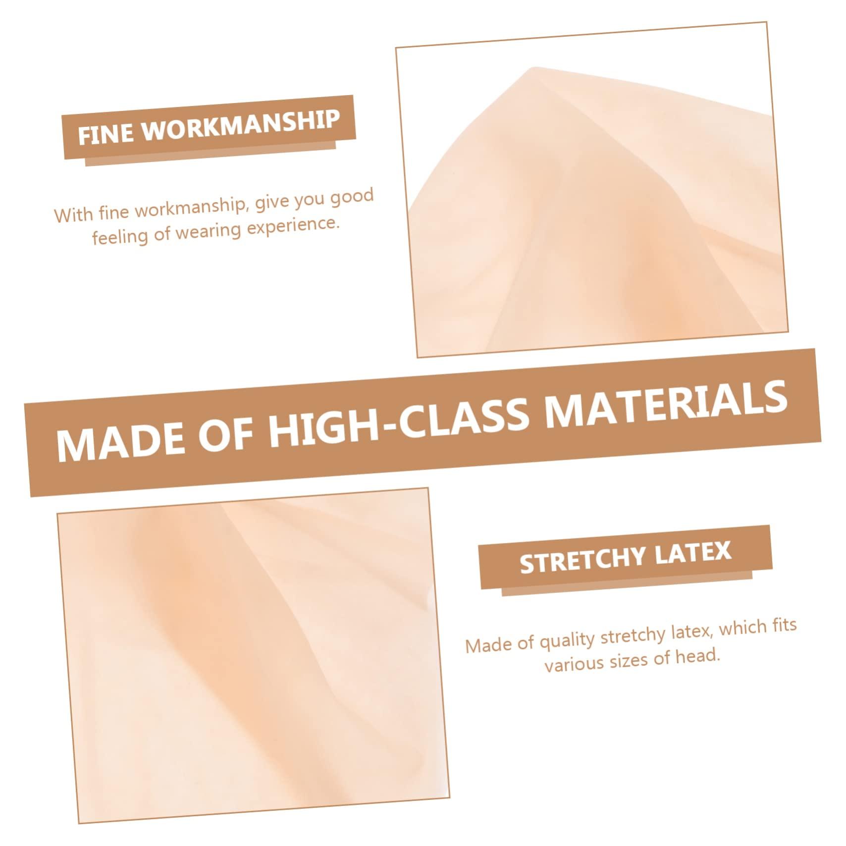 MERRYHAPY MERRYHAPY Elastic Latex Bald Cap Set Bald for Adults Bald Cap Wig Makeup Halloween Costume