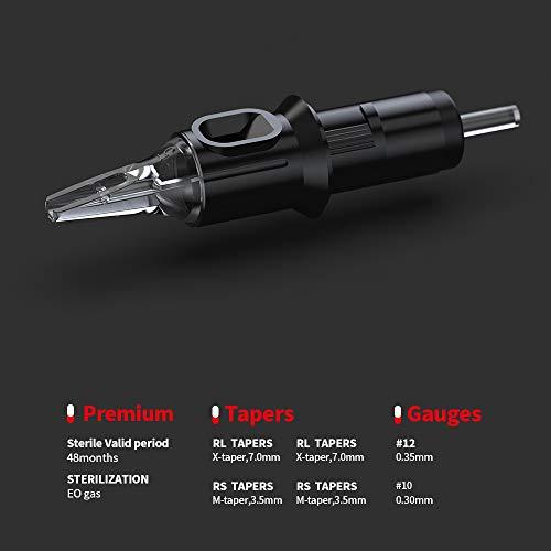 STIGMA STIGMA Disposable Tattoo Cartridge Needles 50Pcs Assorted Sizes 5RS 9RS 5M1 7M1 9M1 11M1 5RM 7RM 9RM 11RM of Round Shader/Weaved Magnum/Round Magnum EN05-50KIT-D