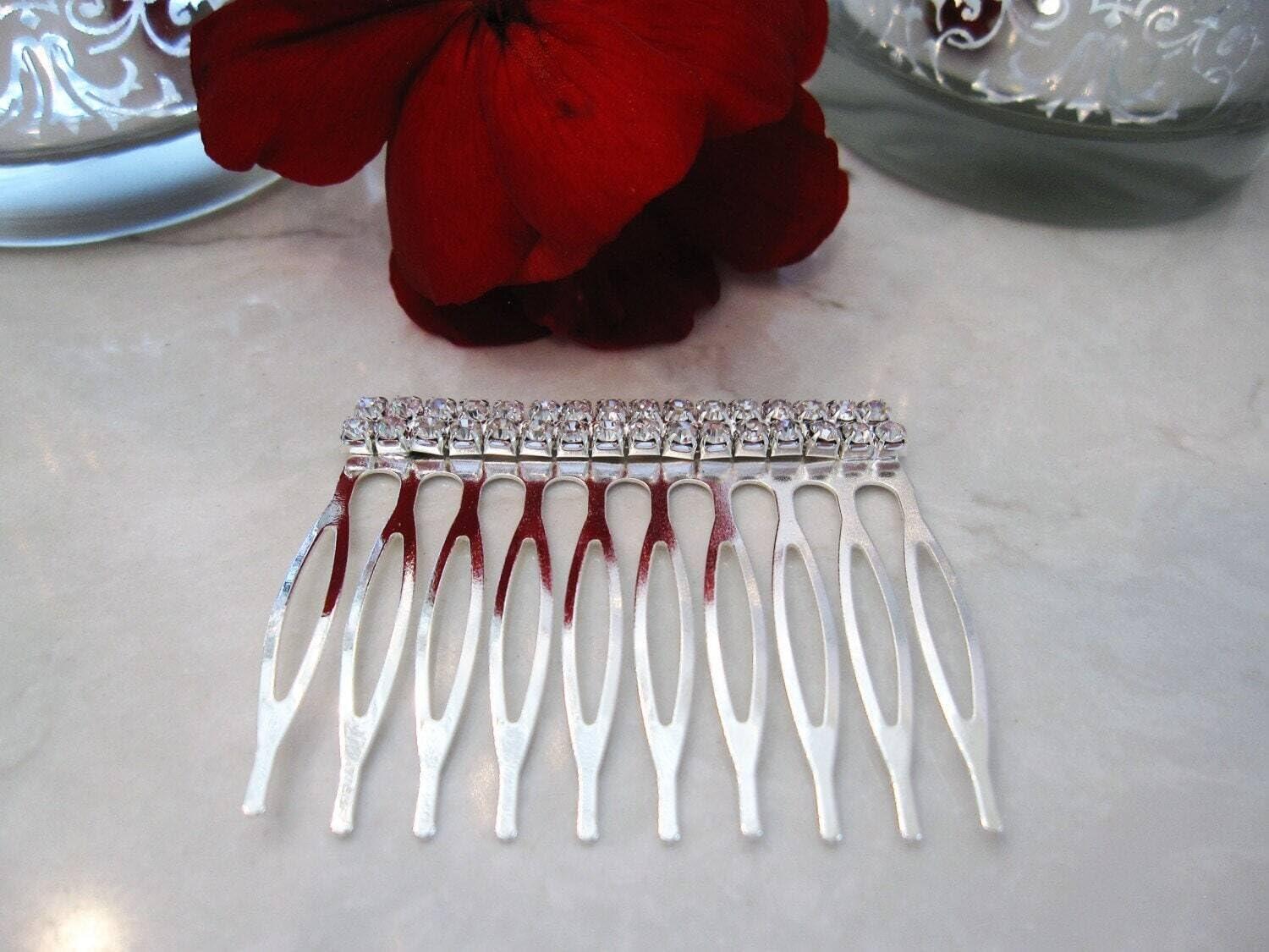 Generic Generic Crystal hair comb barrette clip bridal clip bridal barrette :A (Primary color: Gold), 1 Count (Pack of 1)