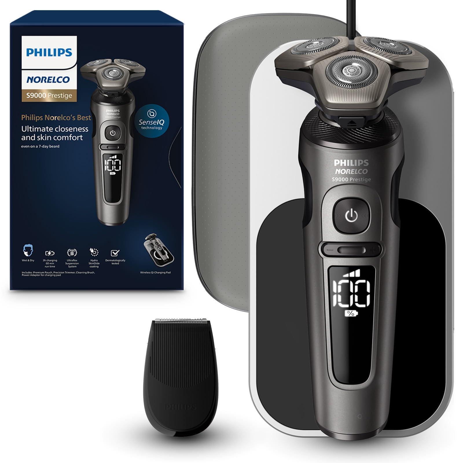Philips Norelco Philips Norelco S9000 Prestige Electric Shaver with Qi-Charger, Precision Trimmer and Premium Case, SP9872/86