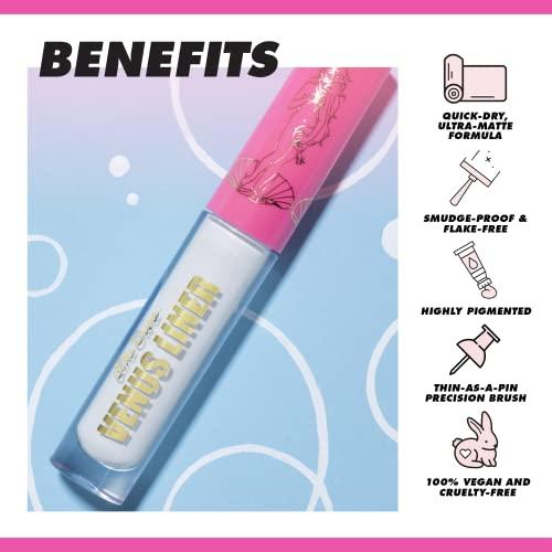 Lime Crime Lime Crime Venus Pigmented Liquid Eyeliner with Precision Brush, Babys Breath (True White) - Ultra Matte Water-Based Formula is Long-Lasting, Smudge-Proof & Quickly Dries - Vegan & Cruelty-Free
