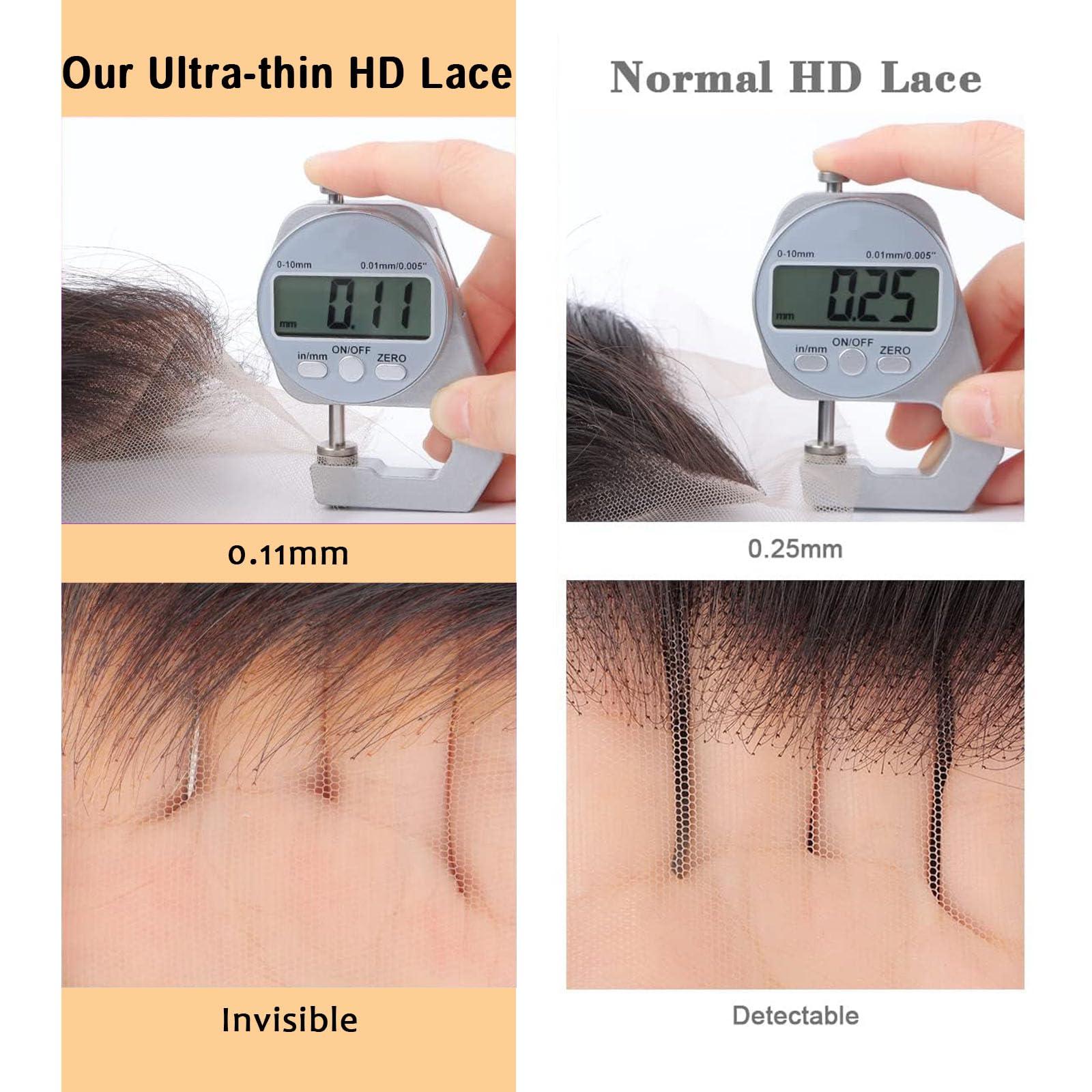 UNEED UNEED 5x5 Closure Straight Closure Invisible Ultra-thin HD Lace Closure Free Part 12A Brazilian Virgin Human Hair Frontal Closure Pre Plucked with Baby Hair Natural Black (12 Inch)