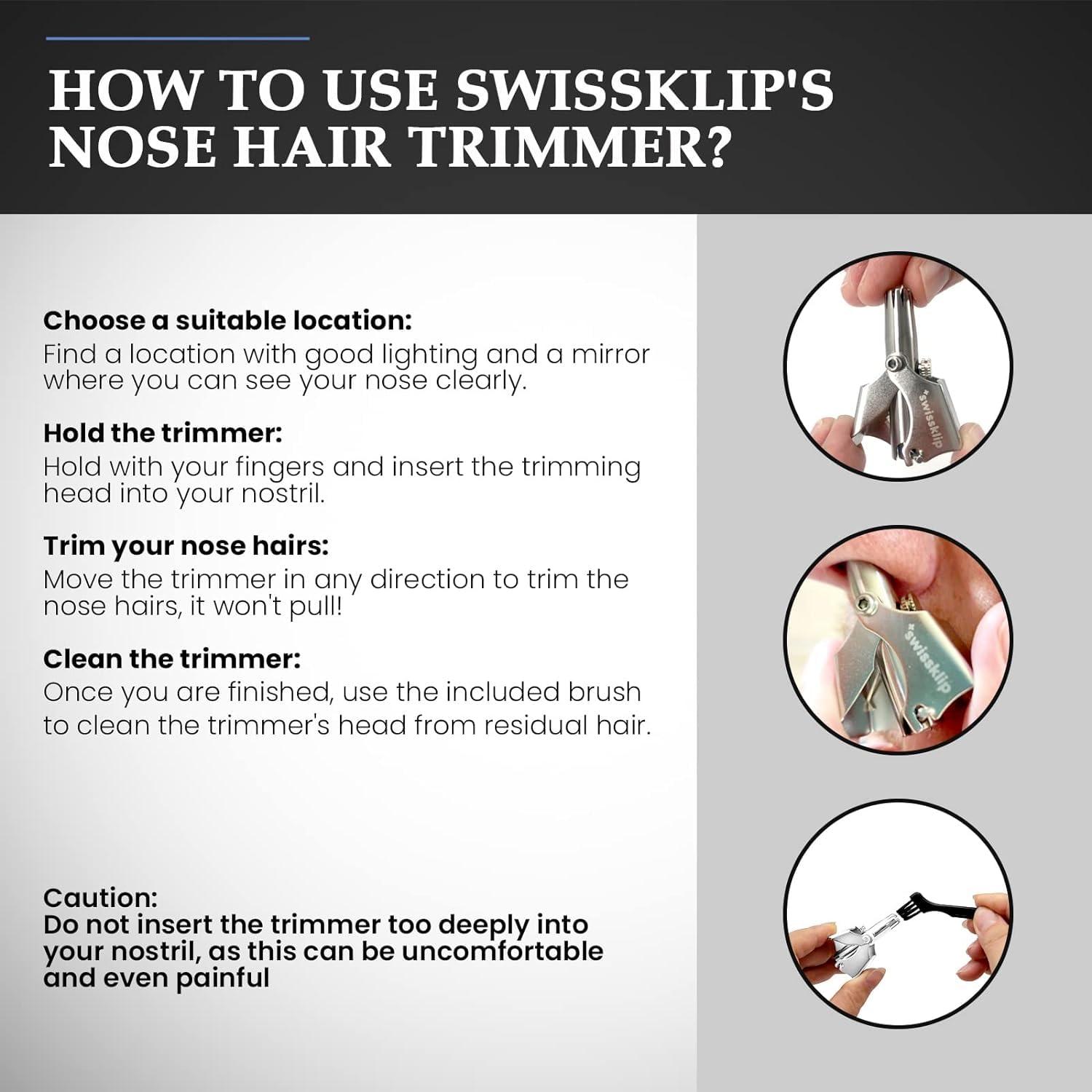 Swissklip Swissklip Nose Hair Trimmer for Men I Manual Nose Hair Trimmer for Women I Stainless Steel Nose Hair Remover for Men & Women I Easy to Use Ear Hair Trimmer I Keep Your Nose Neat and Clean! (2)