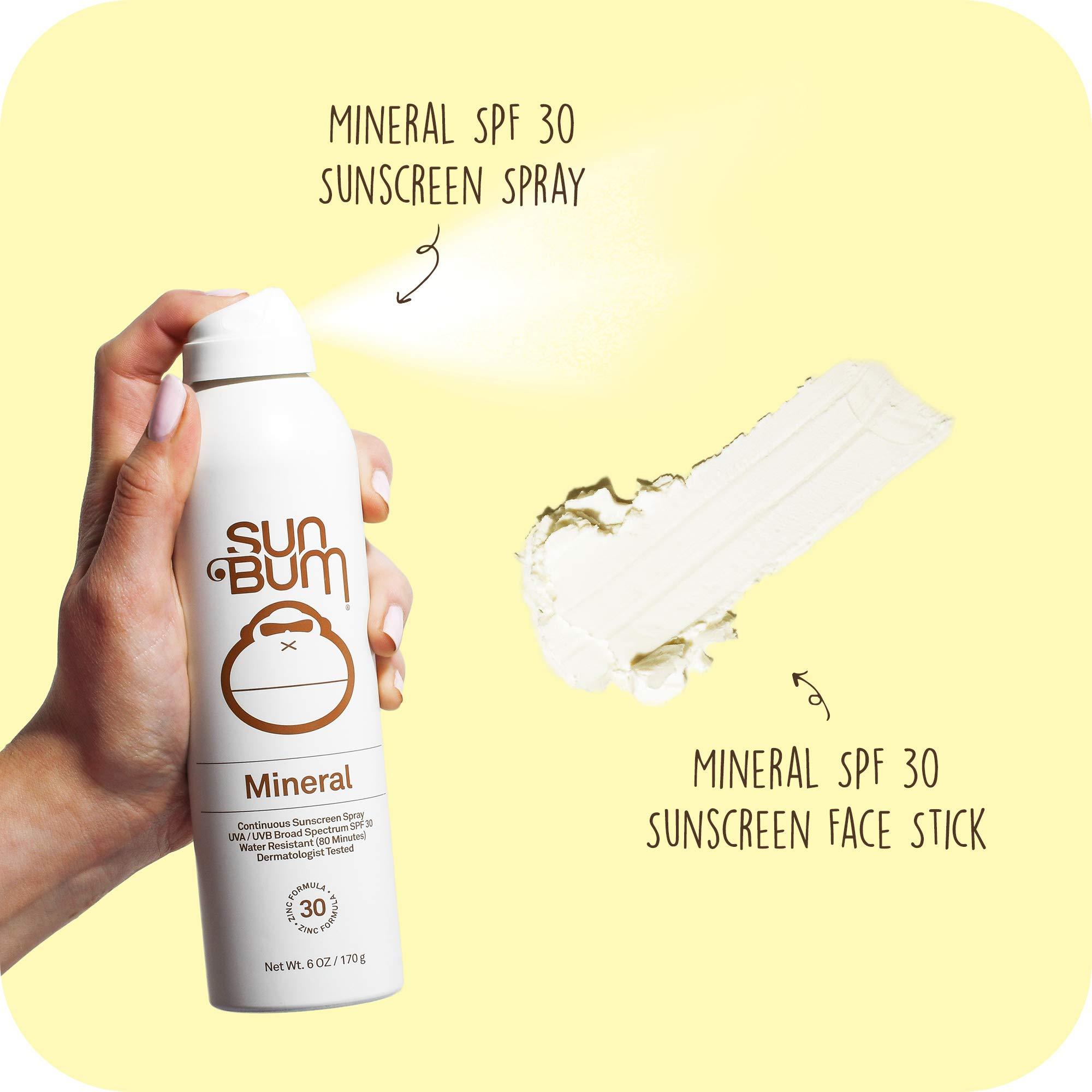 Sun Bum Sun Bum Sun Bum Mineral Spf 30 Sunscreen Spray and Spf 50 Face Stick Vegan and Reef Friendly (octinoxate & Oxybenzone Free) Broad Spectrum Zinc Sunscreen With Uva/uvb, 2 Count