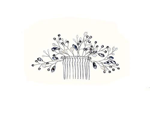 QUUPY 10 PCS 30 Teeth/12cm Long Hair Clip Combs Metal Wire Hair Combs Wire Twist Bridal Wedding Party Comb Barrettes Hair Pins Veil Hair Comb Bulk For Women Girls (Black)