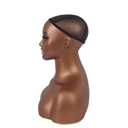 JINGFA JINGFA Mannequins Realistic Female Mannequin Head with Shoulder Display Manikin Head Bust for Wigs,Makeup,Beauty Accessories