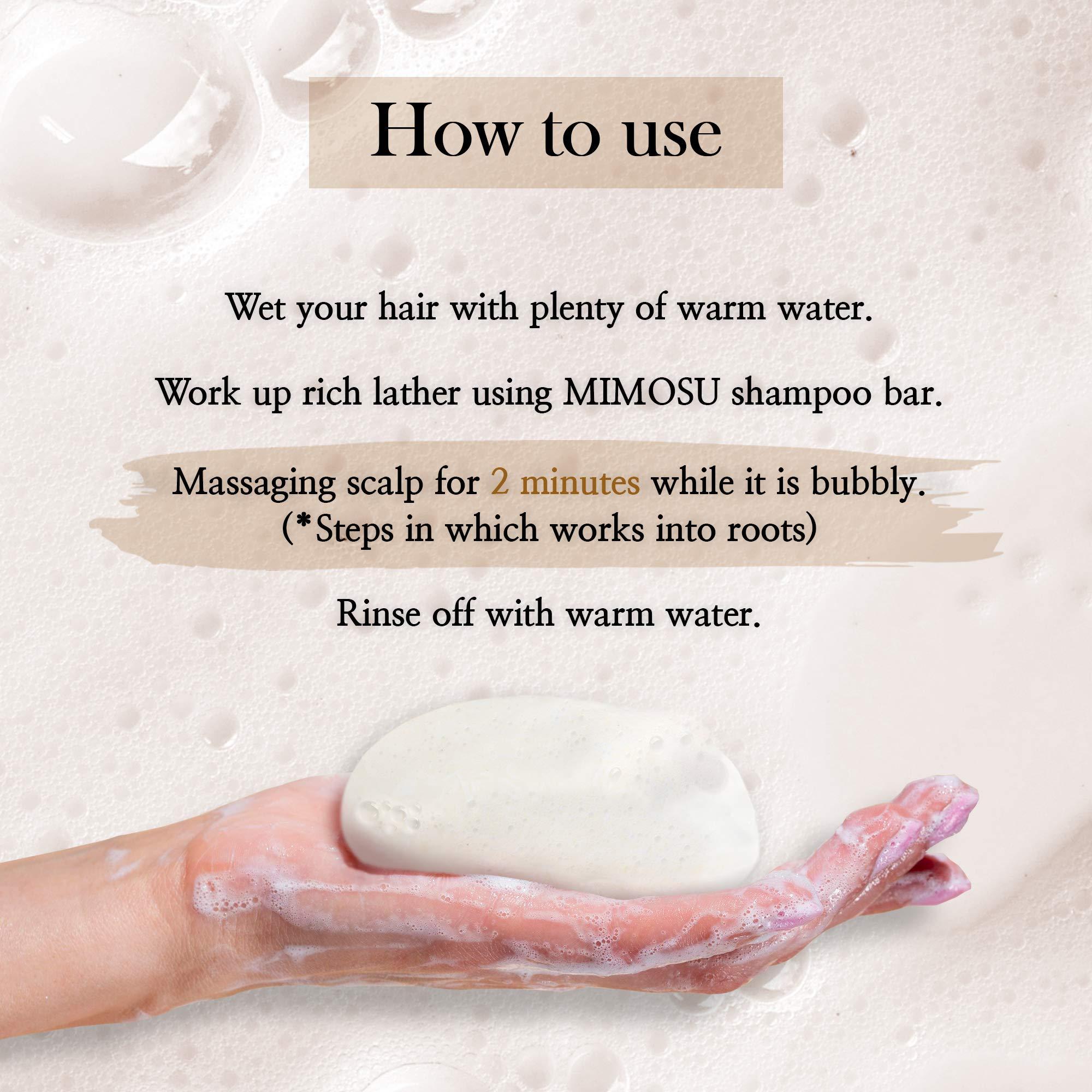 mimosu mimosu Fermented Rice Water Shampoo Bar 2 Pack  pH Balanced, Unscented Solid Shampoo for Hair Growth, Curly Hair, Natural Hair Care, Eco-Friendly, Korean Hair Care Formula