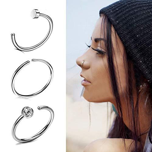 Autdor Piercing Kit - Autdor 34Pcs Professional Ear Nose Piercing Kit Includes Piercing Jewelry Piercing Needles 18G 20G Piercing Clamps Nose Ring Nose Nail Ear Ring Studs Body Piercing Hoops