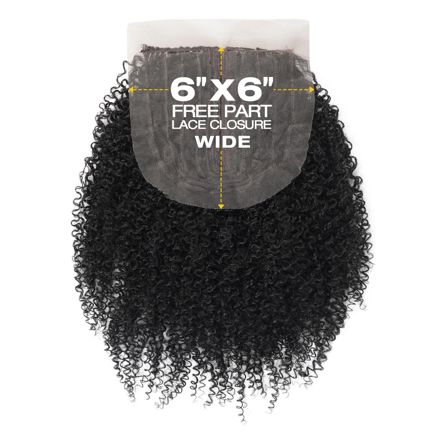 JANET COLLECTION Janet Collection Remy Illusion BOHEMIAN WAVE 3pcs Bundle + 6x6 Closure (14/16/18, 613)