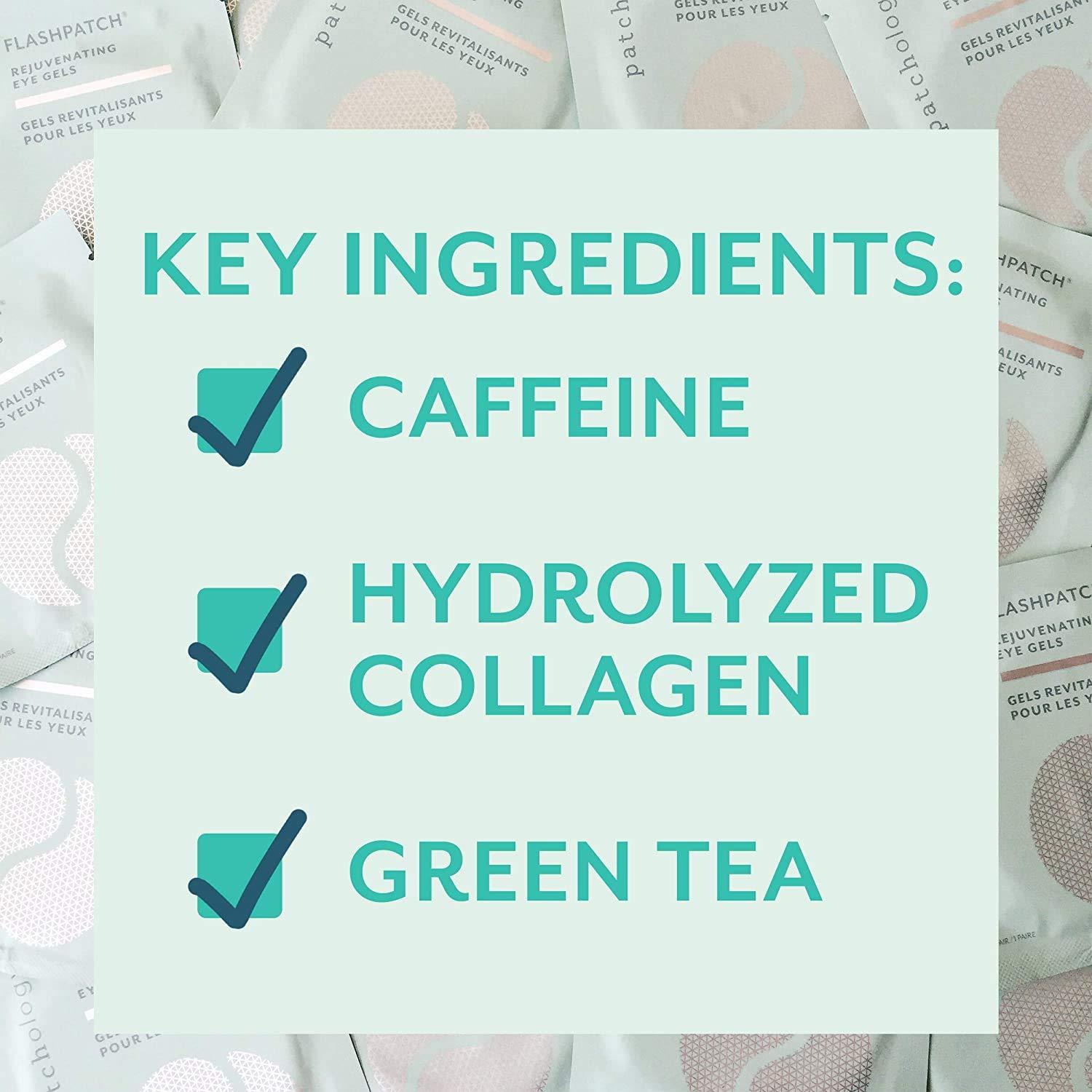 Patchology Patchology Rejuvenating Under Eye Gels - Hydrating Eye Mask w/Caffeine & Collagen - Under Eye Patches For Dark Circles - Puffy Eyes Care, minimize Puffiness & Wrinkles Reducer (15 Pairs)