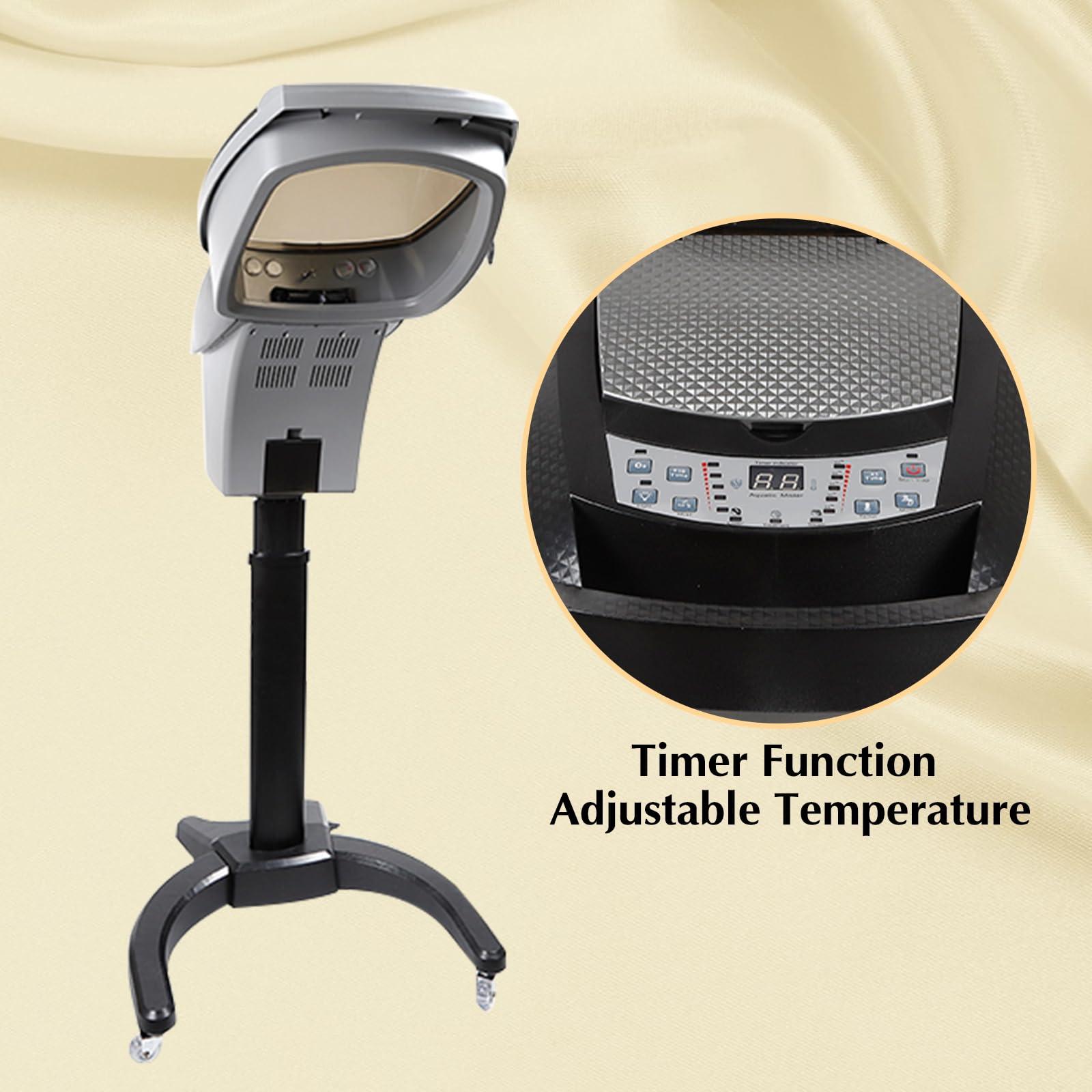 PIAOCAIYIN PIAOCAIYIN Hair Steamer Machine, Salon Spa Steamer Oil Treatment Machine, Professional Steamer for Hair, 110V Hair Steamer for Natural Hair w/LCD Display Screen, 3 Modes for Hair Care, Black