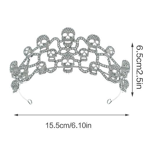 GMBYLBY GMBYLBY Hair Hoop Silver Rhinestones Cosplay Headwear Skull Headband Cosplay Supplies Headband Skull Hairband Photo Props Skull Headb