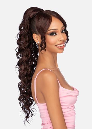 Vivica A Fox Hair Vivica A. Fox LBP-TOBI, Bang & Pony, Quick and Easy Lace, Color 2, Dark Brown