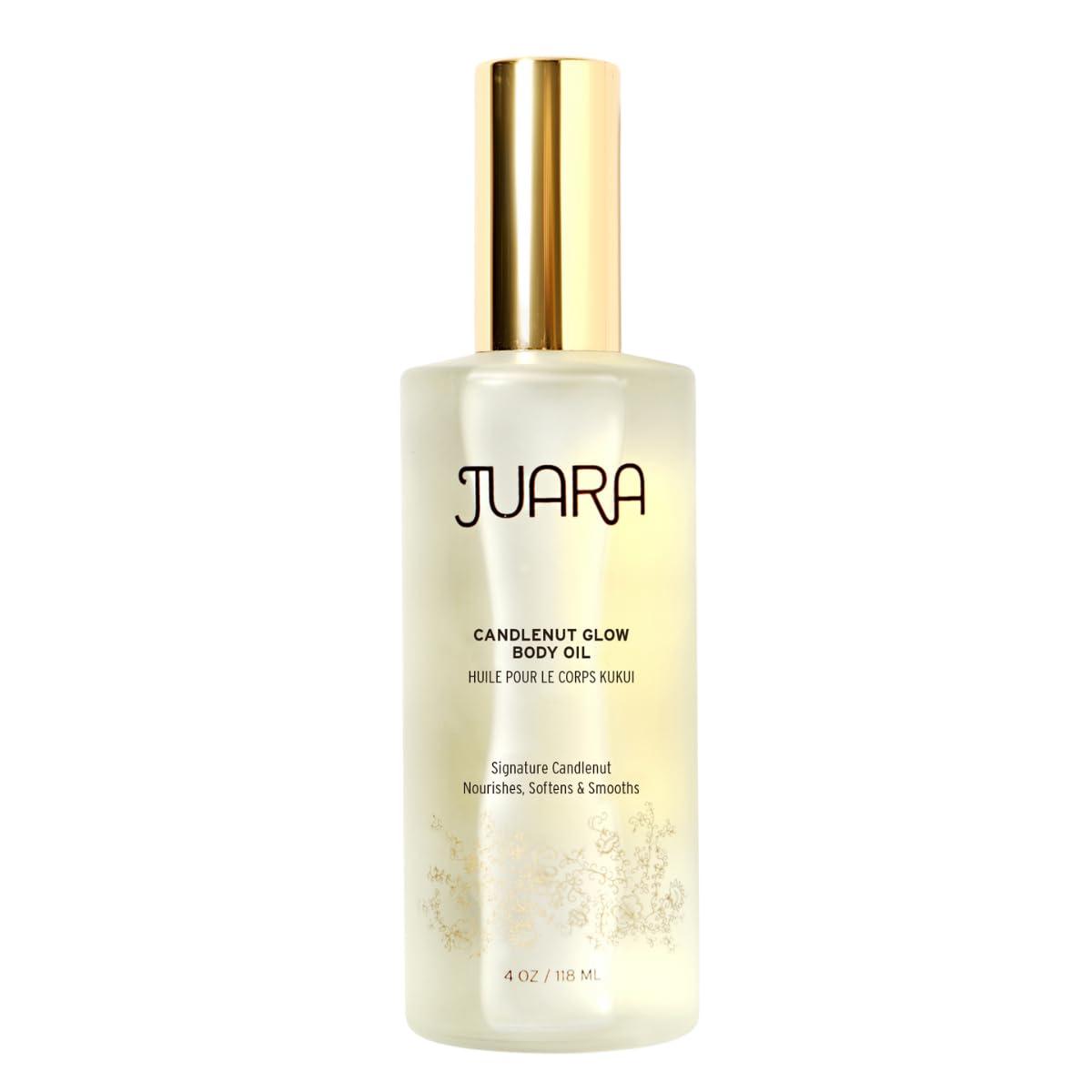 Juara Juara Candlenut Glow Body Oil Deluxe Hydration for Skin, Hands, Feet, Hair Dry Skin Therapy Moisturizing Treatment Lightweight Formula Paraben and Sulfate Free 100% Vegetarian 4 oz