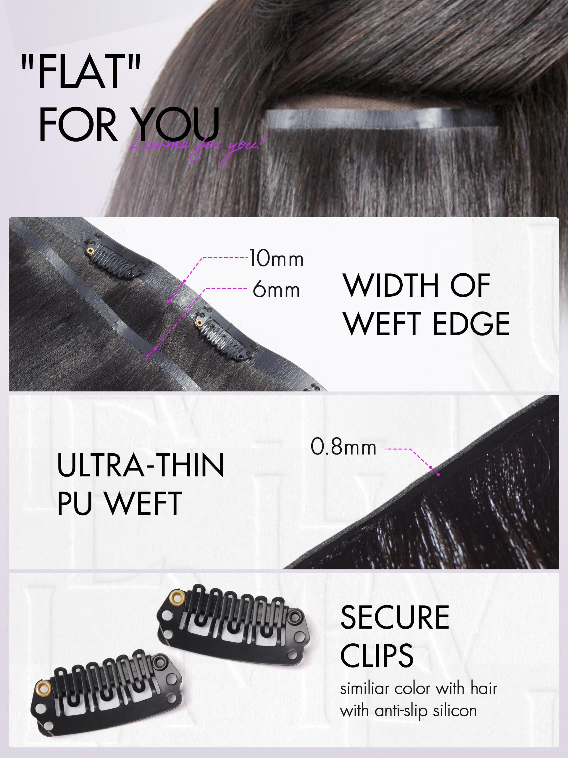 LUVME HAIR LUVME HAIR Yaki Straight Clip in Hair Extensions Real Human Hair, 24inch 135g 7Pcs, Black Hair Extensions, Remy Human Hair Extensions Clip ins for Women, Natural Human Hair