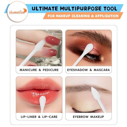 HOMEFOX HOMEFOX XL Thick Cotton Swabs Pointed Precision - 250 Count Extra Large - Pointy Organic Cotton Buds Double Side Tightly Wrapped Cotton Tips Paper Stick Cruelty-Free, XL Pointy & Round White