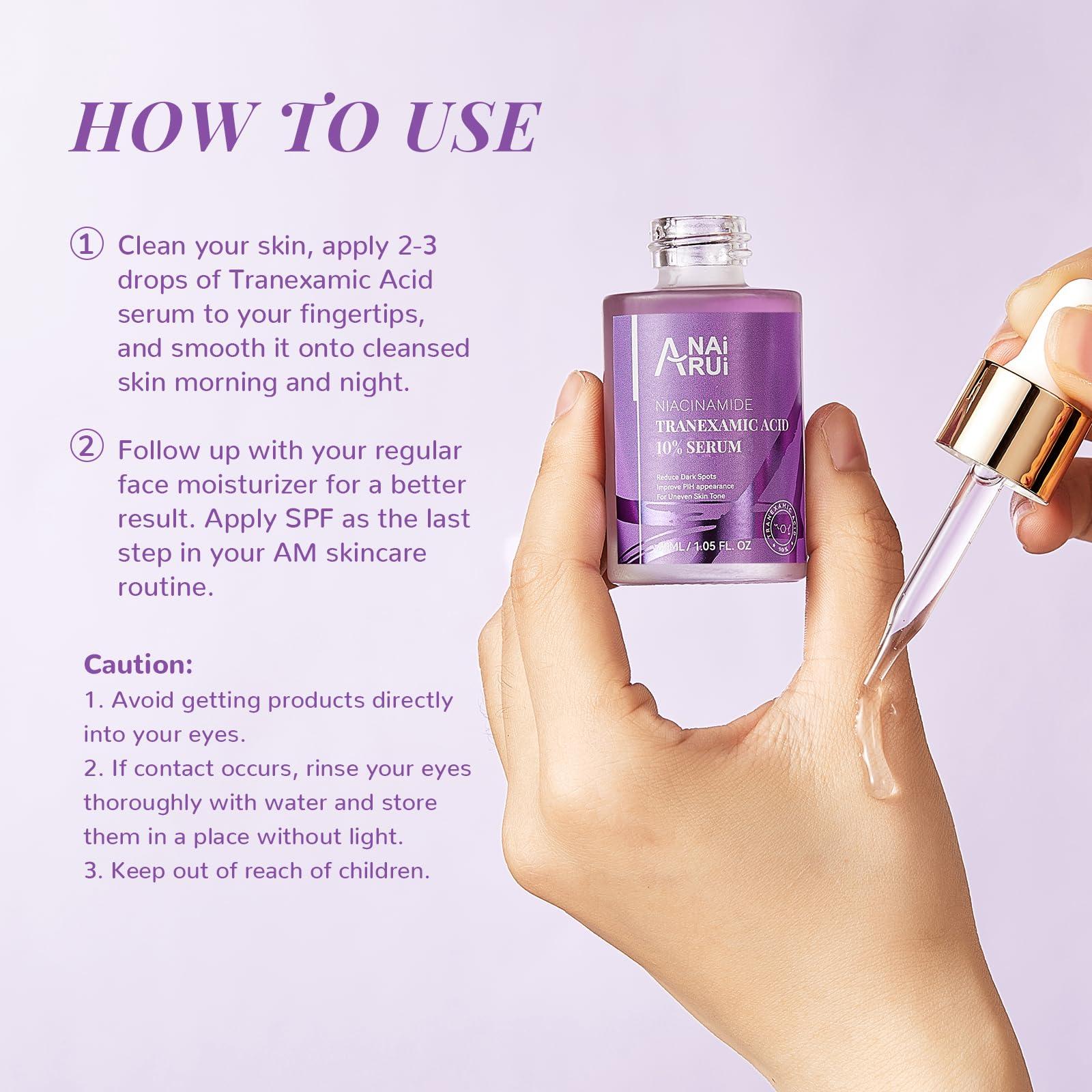 ANAI RUI ANAI RUI 10% Tranexamic Acid Serum With Niacinamide,Kojic acid, Arbutin,Ceramide, for Uneven Skin Tone 1.05 FL.Oz