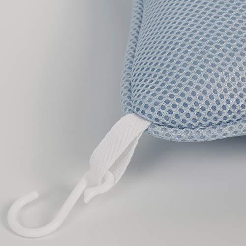 HEALLILY Bathing Pillow Bath Headrest Pillow Non- Slip Sponge Bathtub Pillow with Suction Cups Head Rest Spa Pillow Neck Shoulder Support Cushion for Home Hotel Blue Bath Neck Pillow Bath Neck Pillow