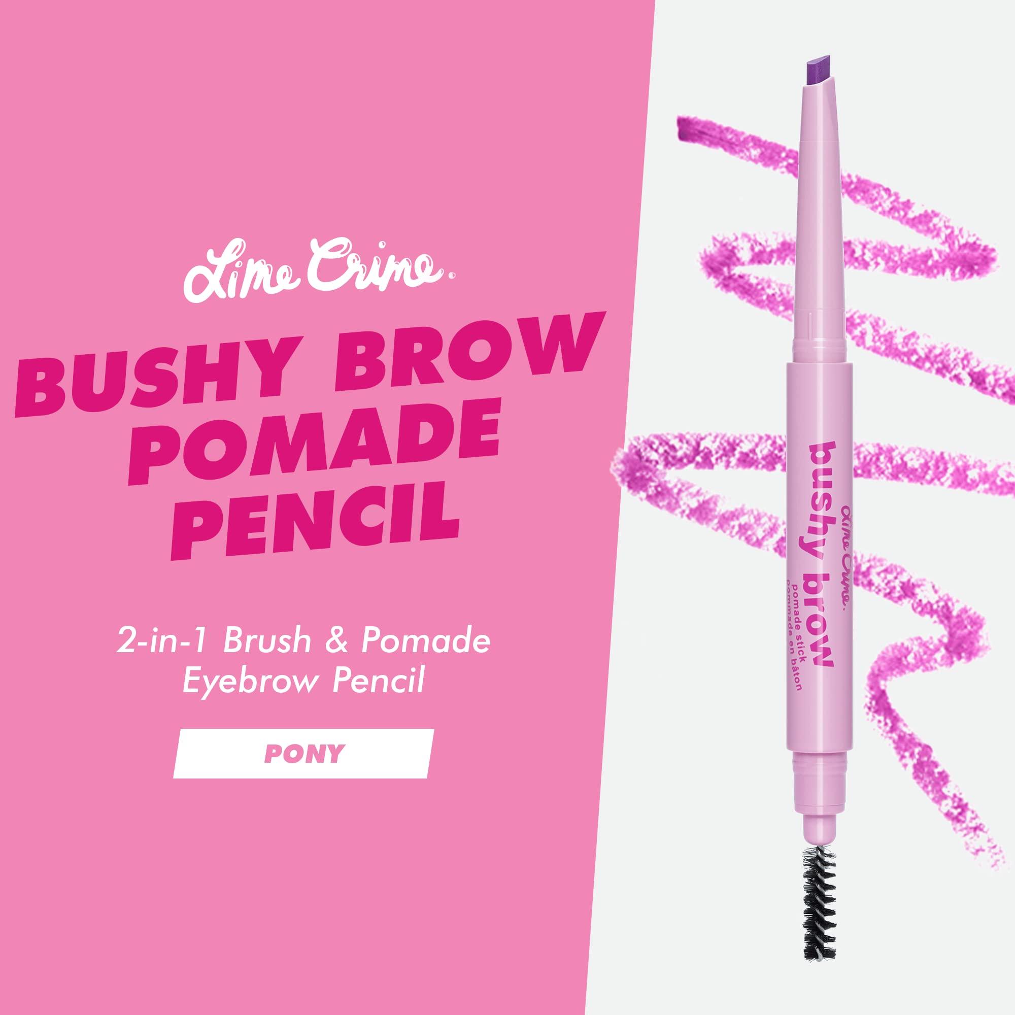 Lime Crime Lime Crime Bushy Brow Pomade Pencil, Pony (Electric Violet Purple) - 2-in-1 Brush & Pomade Pencil Gives Eyebrows Volume & Texture - Long-Lasting, Defining & Smudge-Proof - Vegan, Cruelty-Free