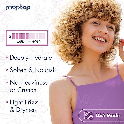 MopTop MopTop Curl Custard Gel for Fine, Thick, Wavy & Kinky-Coily Hair - Anti Frizz Moisturizer, Curl Definer & Lightweight Activator with Aloe, Great for Dry Hair, 16 oz.