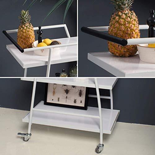 YGCBL YGCBL Multifunction Portable Hand Trucks,3-Tier Rolling Service Cart - Kitchen Hotel BarBathroom Trolley -Wrought Iron Metal Kitchen Bathroom Shelf - Multi-Function Practical Display Shelf - White