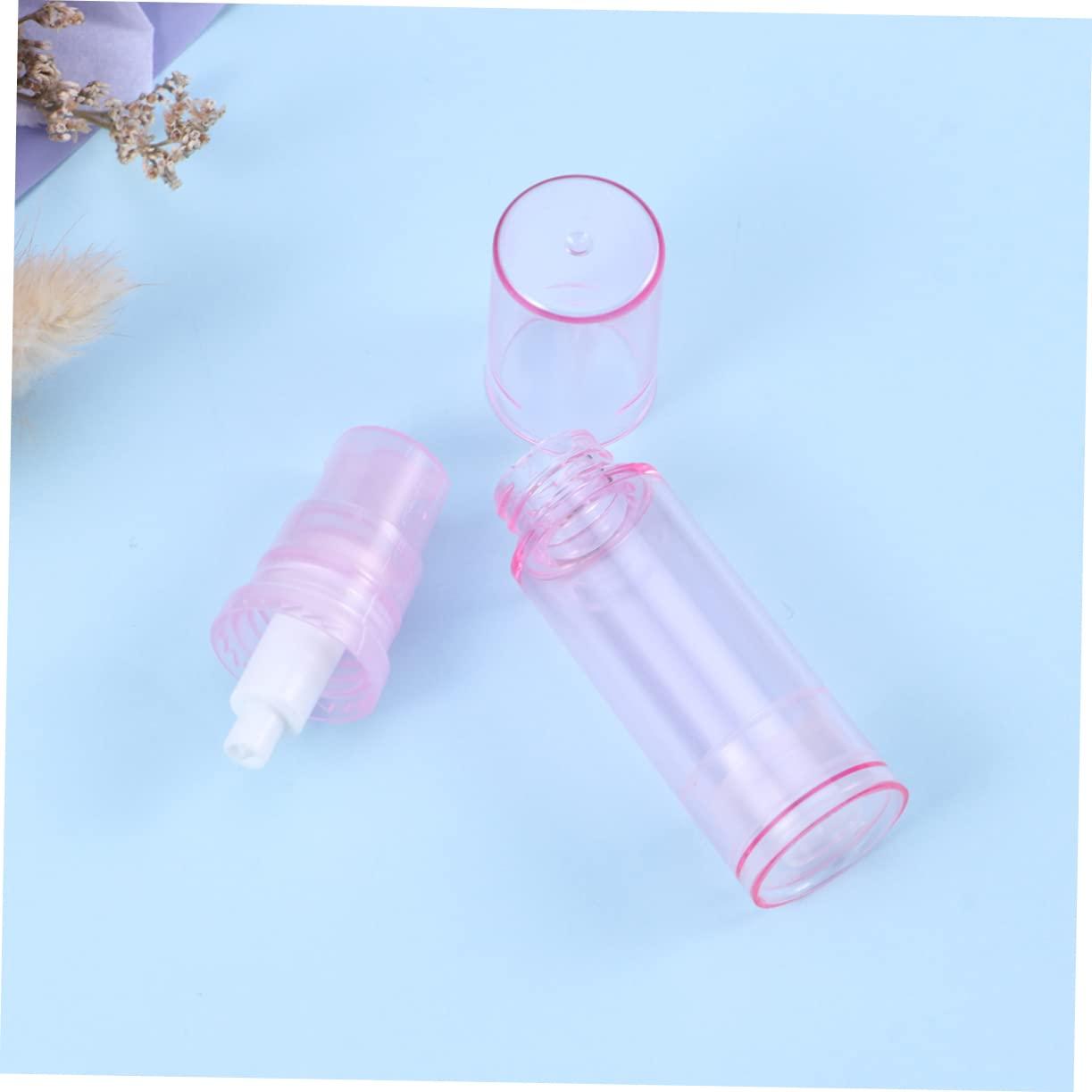HONMEET HONMEET Vacuum Pump Bottle Set 4pcs 5ml Pink Lotion Travel Bottles Refillable Cream Jar Dispensers