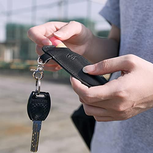 Beautyflier Beautyflier Clip-on Chapstick Sleeves, Soft Leather Keychain Lipstick Holder Chapstick Pouch Lip Balm Holder Travel Accessories