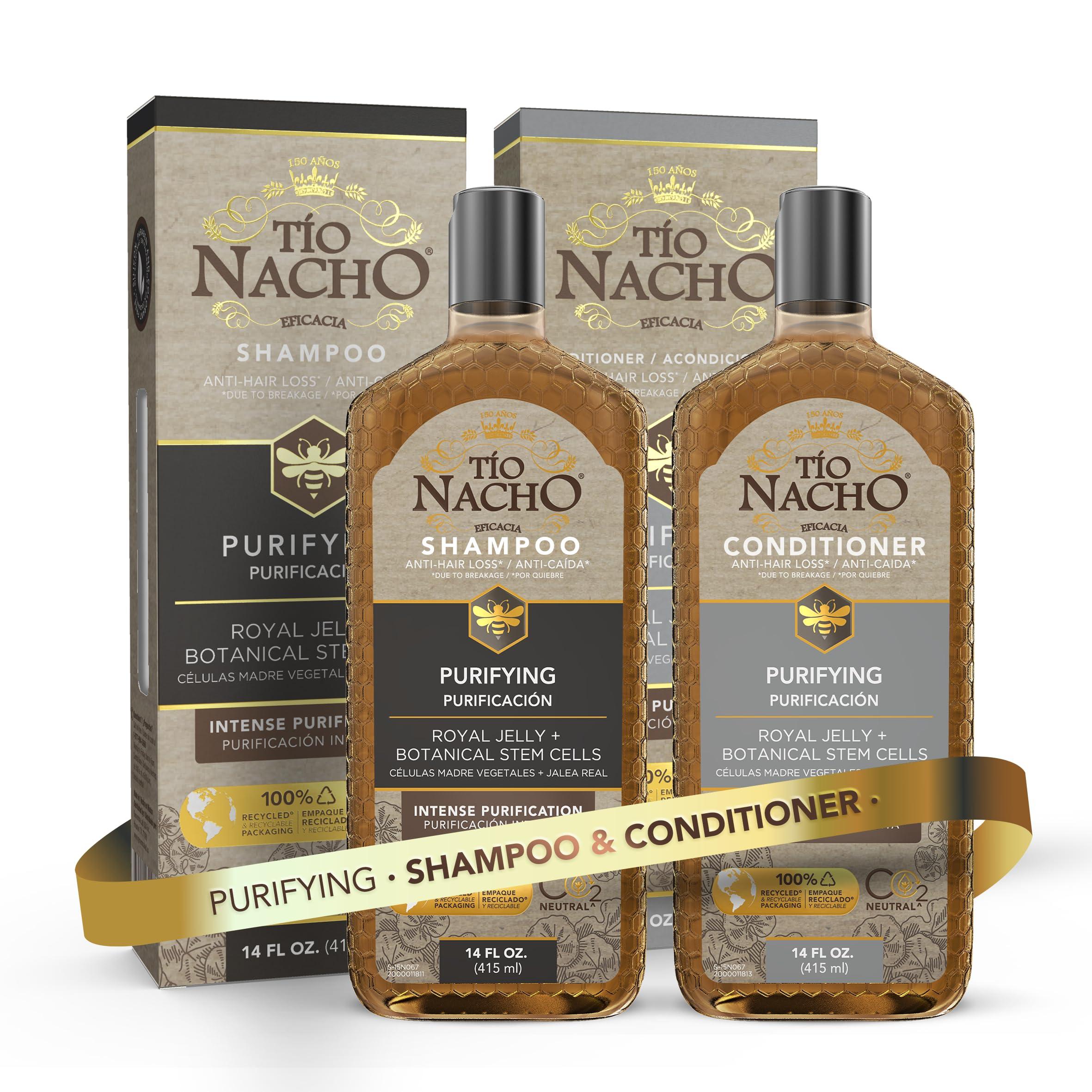 Tio Nacho Tio Nacho Purifying Shampoo and Conditioner Set, Royal Jelly, Infused with Botanical Stem Cells for Intense Hair and Scalp Purification + Detoxifying Balance, 28 Fluid Ounces