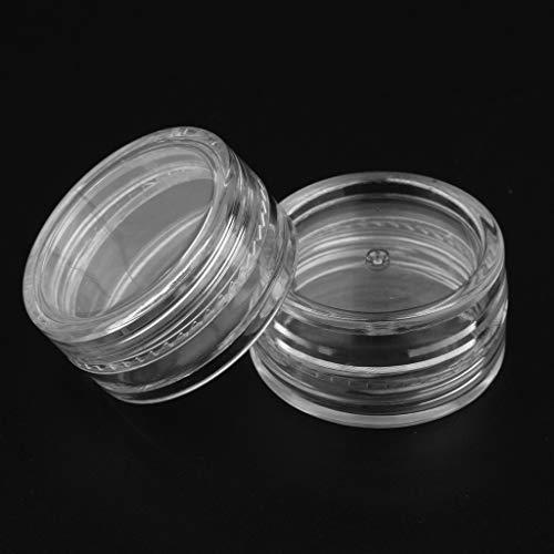 Baoblaze Baoblaze 2/3/5 Gram Jars, 50 pcs, Clear Cosmetic Sample Containers, Round Plastic Pot Jars with Screw Lid, Mini Bottle for Make Up, Lip Palm, Cream, Lotion, 2g