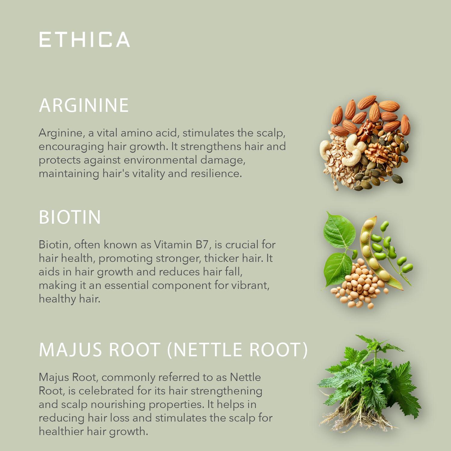 Ethica Beauty Womens Hair Growth. Professional Shampoo, Conditioner, & Daily Ageless Topical Treatment. Healthy Hair, Scalp Health, & Hair Regrowth. 1 Month Supply.