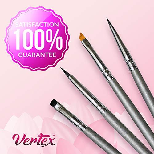 Vertex Eyeliner Brush Fine Angled Set - For Liquid Gel Liner Applicator Bent Stencils Thin Pencil Pen Real Small Sharpener Angle Wing Tips Firm Makeup Brushes Black Stamp Winged Kit Flat Waterproof Cat Eye