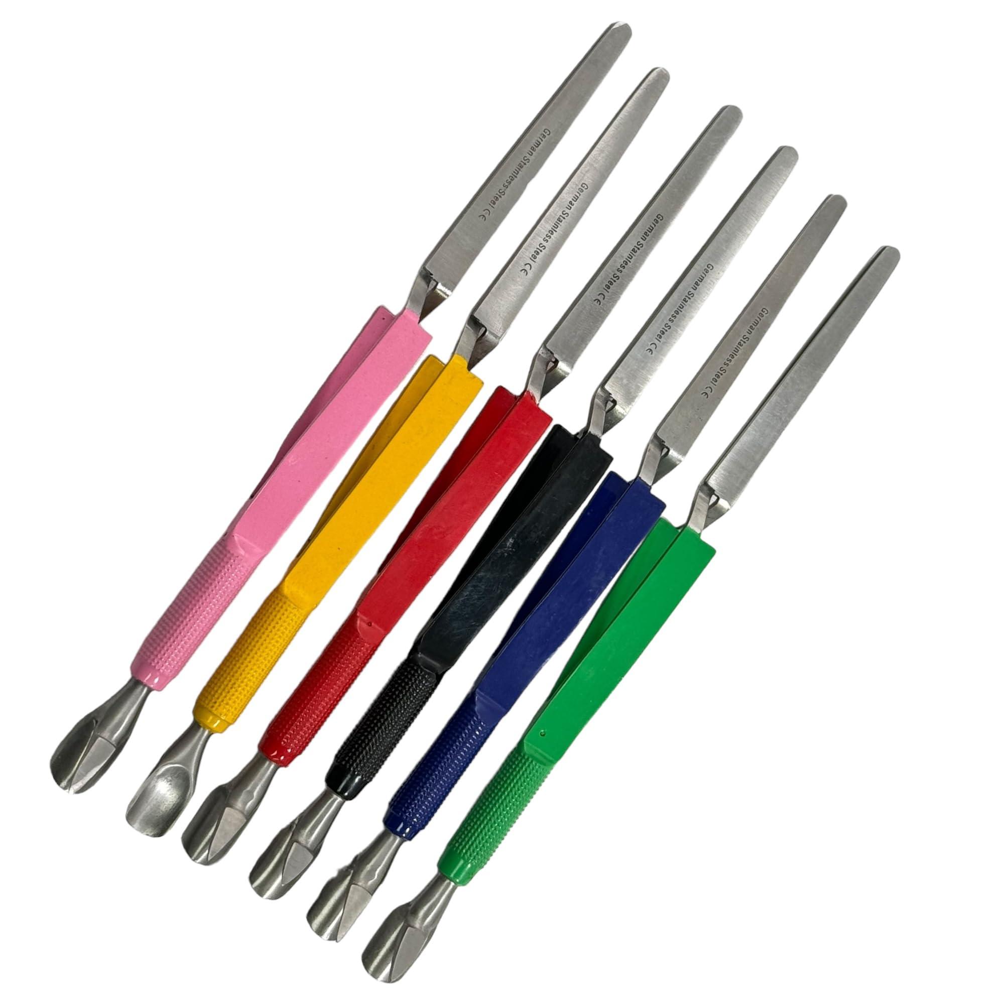 Cynamed Nail Pincher Tools Cutticle Pusher for Acrylic Nails and False Nails Shaping Set of 6 - German Stainless CE