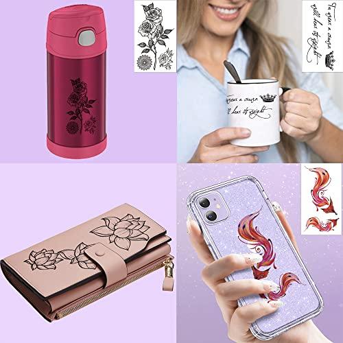 AWLEE Temporary Tattoos for Women - Rose Feather Animals Written Words Flowers and Butterfly Stickers Waterproofing 30 Sheets (style 1)