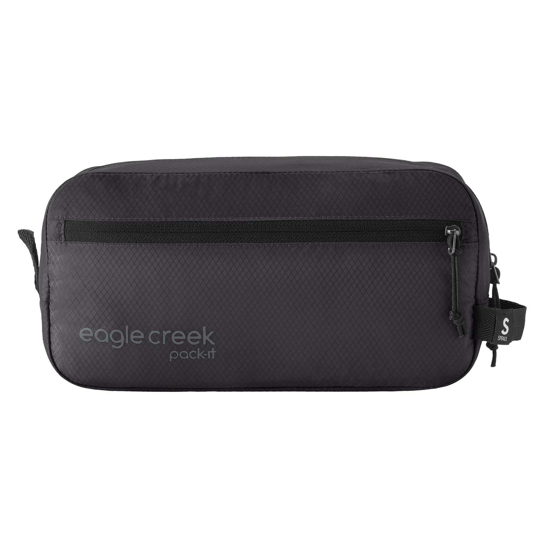 eagle creek eagle creek Pack-It Isolate Quick Trip Travel Toiletry Bag - Durable, Stain- and Water-Resistant with Multiple Pockets, Machine Washable, Black - S