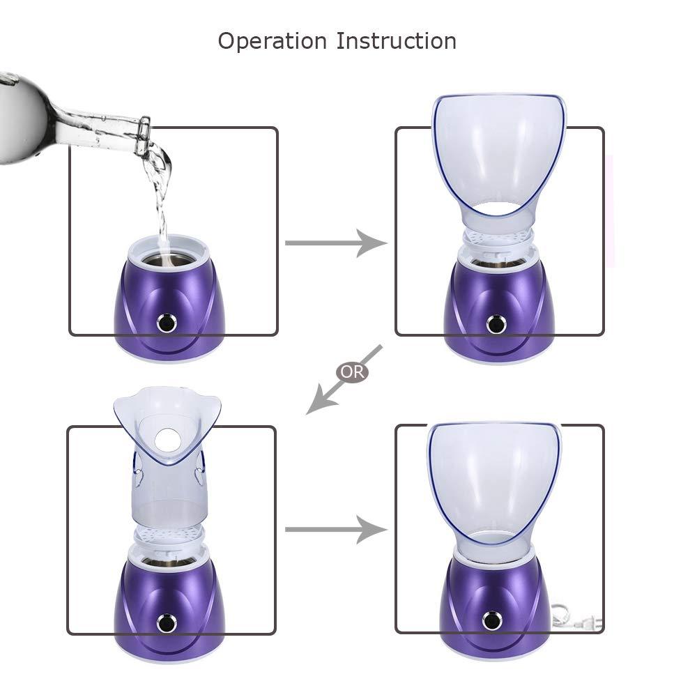 Hann Hann Facial Steamer Professional Sinus Steam Inhaler Face Skin Moisturizer Facial Mask Sauna Spa Steamers with Aromatherapy Diffuser Humidifier Function (Purple)