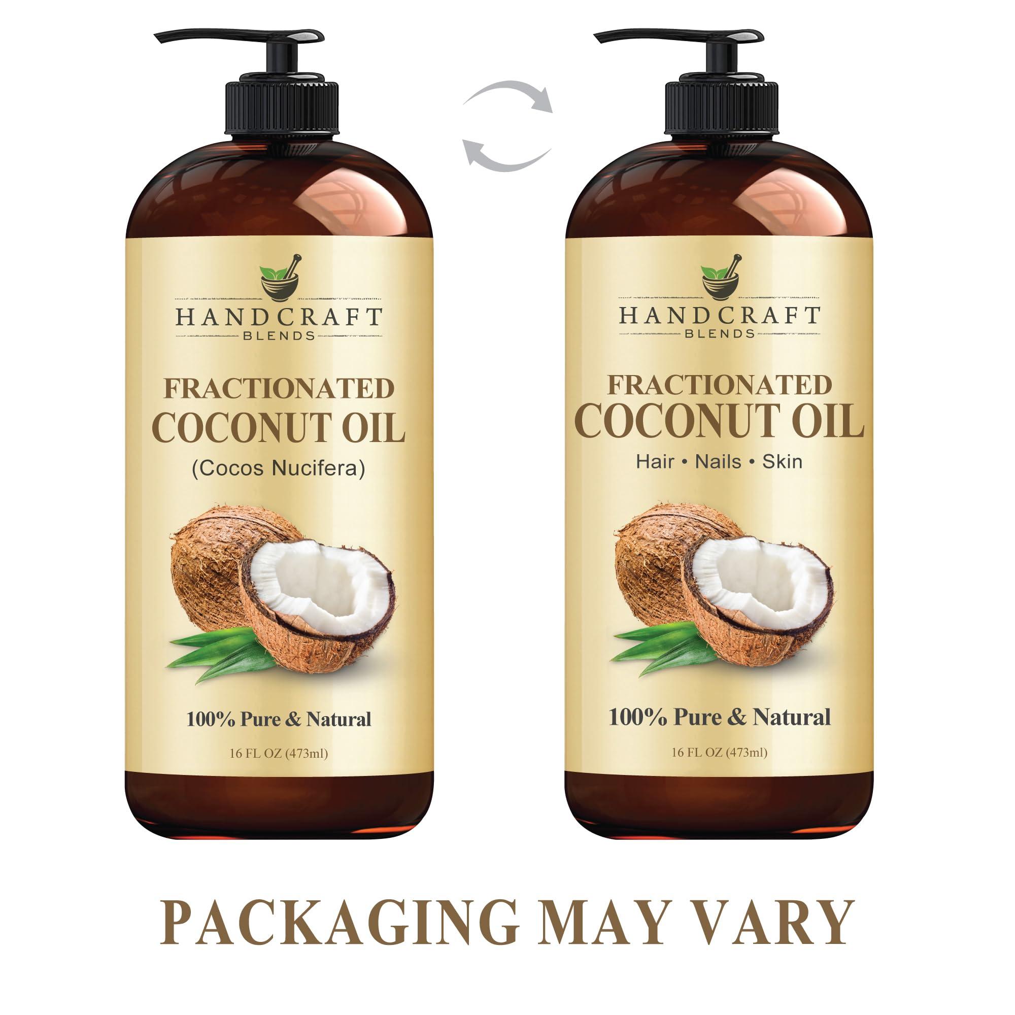 Handcraft Blends Handcraft Blends Fractionated Coconut Oil - 16 Fl Oz - 100% Pure and Natural - Premium Grade Carrier Oil for Skin, Hair and Body - Massage - Hair Tonic