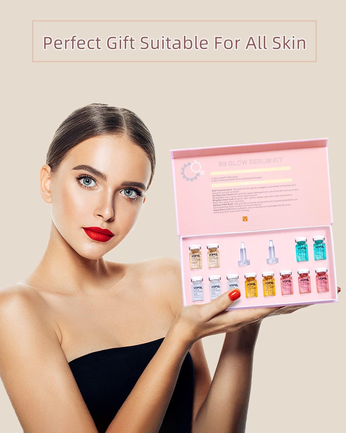 VOFEL BB Glow Starter Kit for Microneedling Serum Pigment Ampoule Skin Treatment Kits 0.27oz 24 Vials
