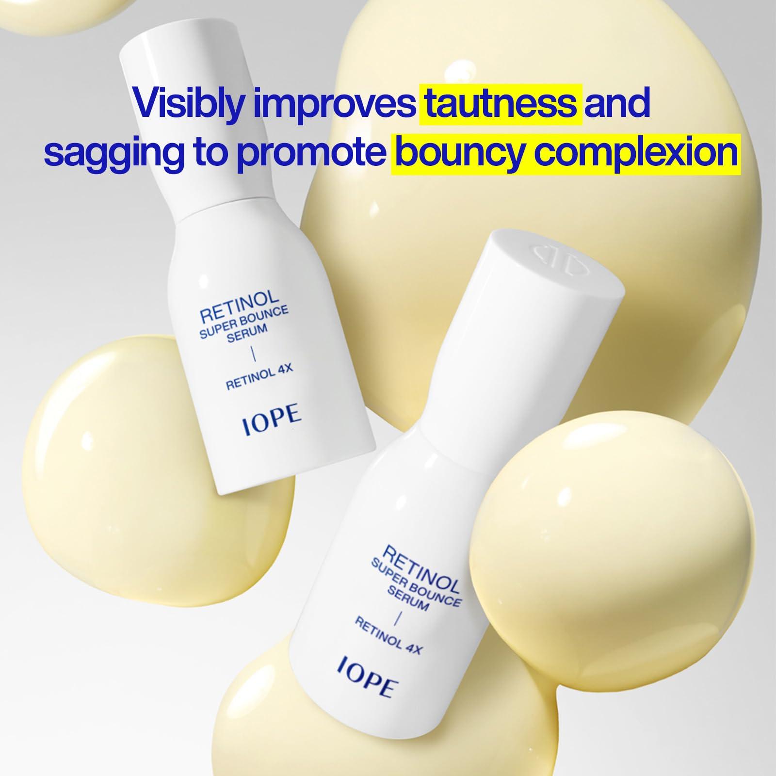 IOPE IOPE Retinol Super Bounce Serum - Korean Retinol Eye Cream, Intensive Reactivating Korean Retinoid, Anti-Aging, Reduction in Fine Wrinkles, Beginner Friendly, 1.01 Fl Oz.