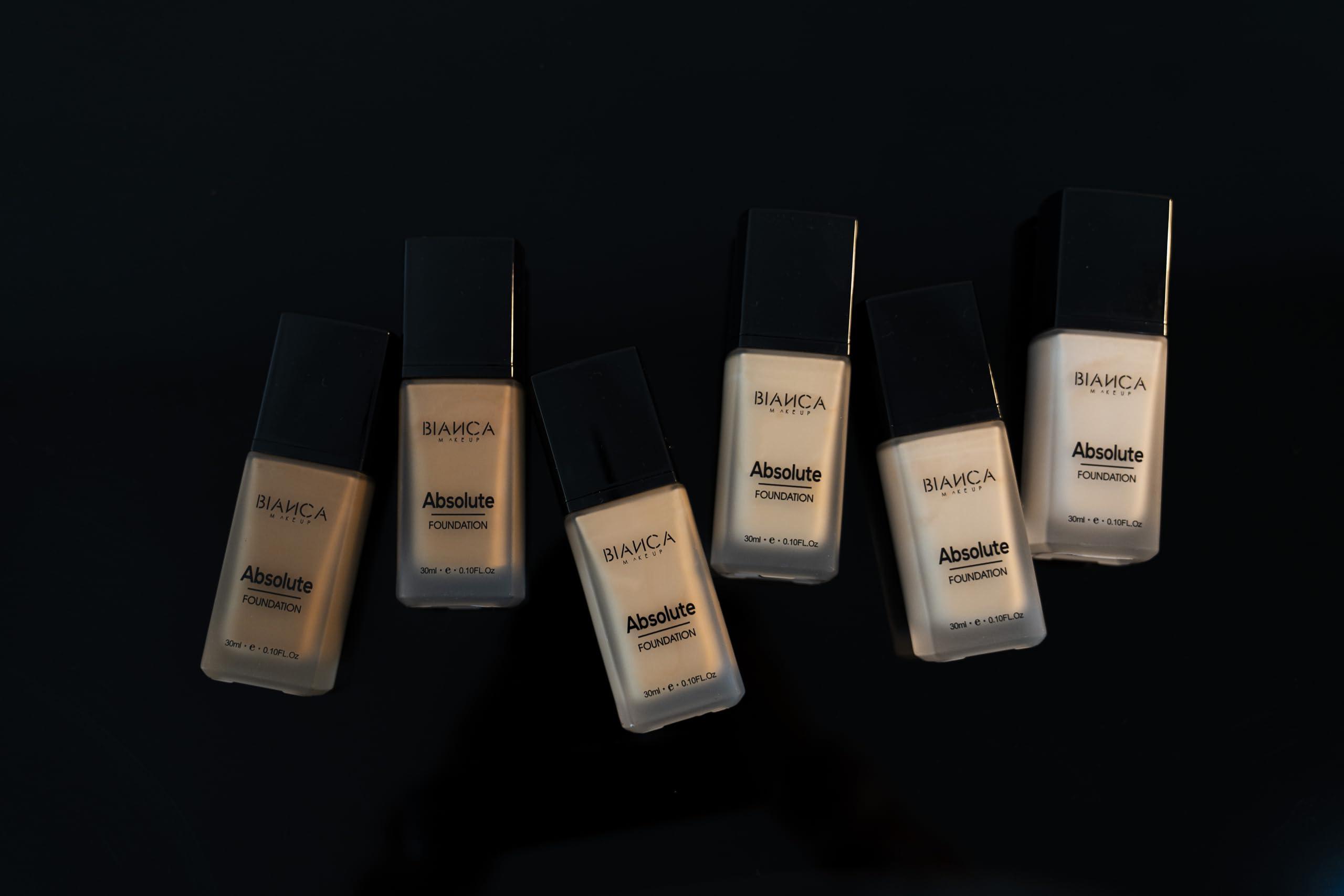 BIANCA MAKEUP Absolute Foundation | Bianca Makeup | Liquid Foundation with Full Coverage | Shine and Oil Control | 24-hour Wear | Water and Humidity Resistant | Various Shades (Gold, 0.10 Fl Oz)