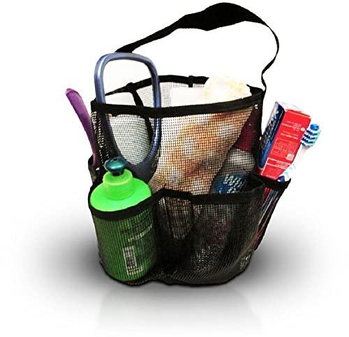 Greenery Greenery Quick Drying Oxford 8 Pockets Hanging Mesh Shower Caddy Organizer Toiletry Tote Makeup Cosmetic Storage Bag Travel Camp Gym Dorm Bathroom Accessory Pouch Case Holder with Handles