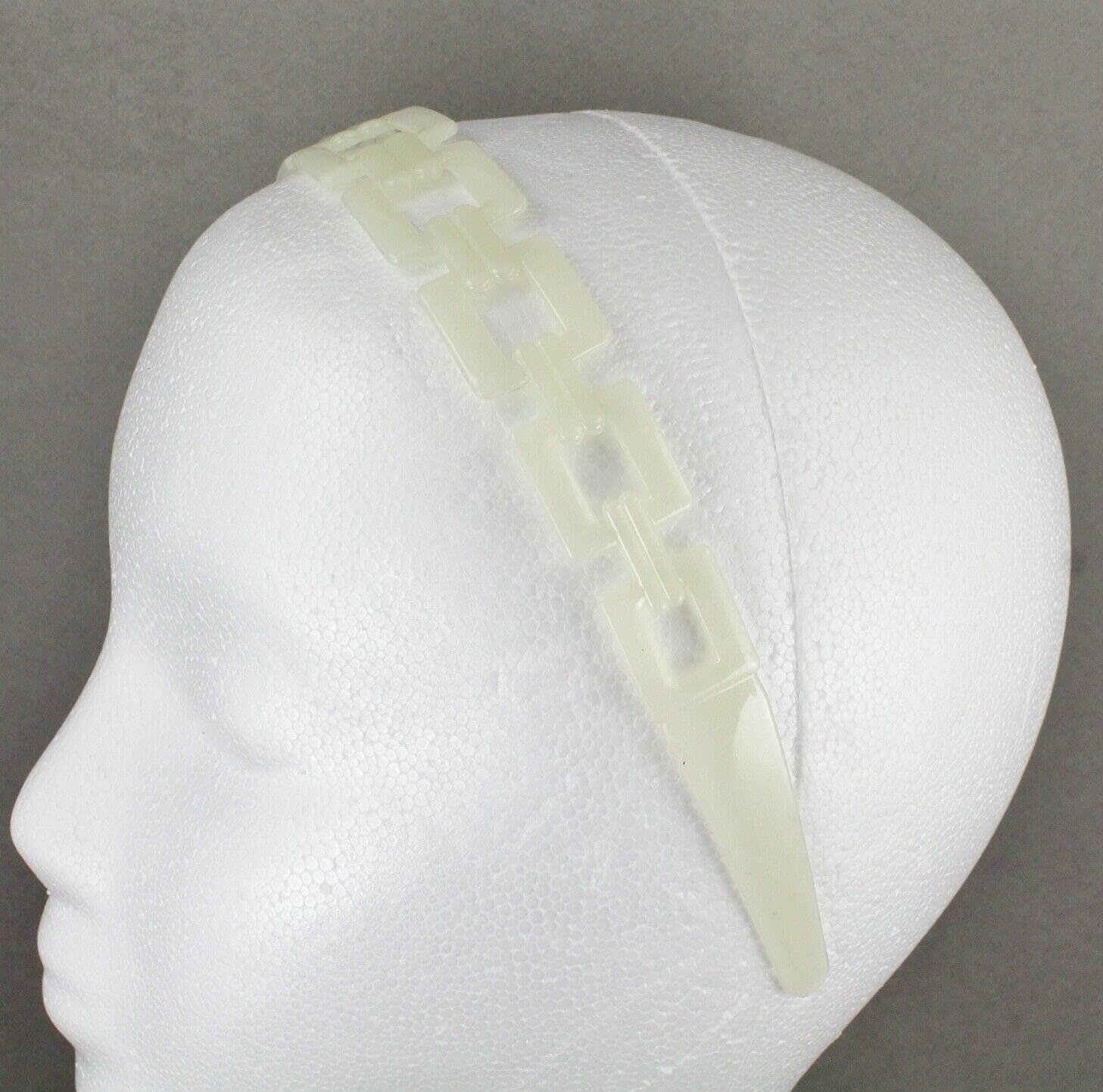 Wholesale Fashion HairClip Cream Plastic Chain Link Headband Square Links Hair Band Accessory Grip Teeth Fashion hair Accessories for Women