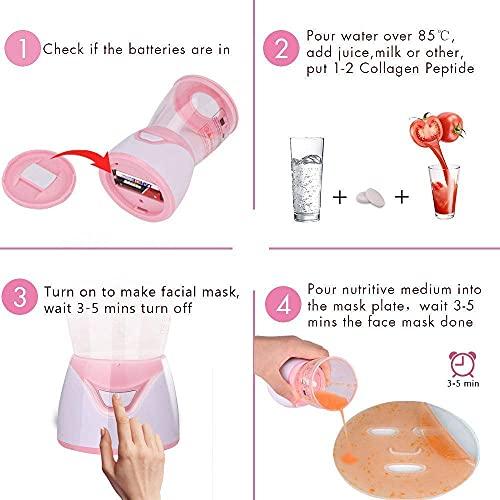 YUYTE YUYTE Facial Mask Maker Machine, Facial Treatment Face Mask Maker Machine DIY Automatical Fruit Vegetable Face Mask Making Machine with 32 Tablet Collagen Effervescent Tablets for SPA Skin Care