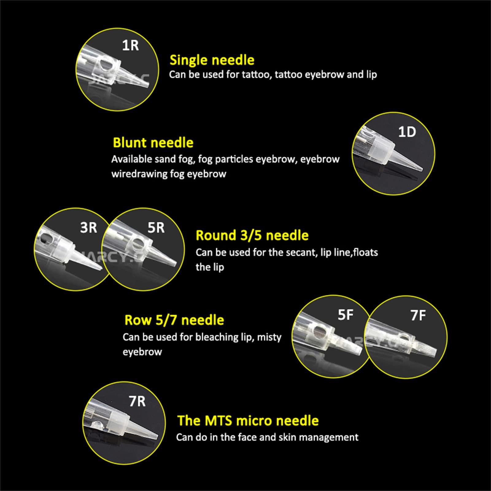 MAXSMLZT 50pcs Tattoo Needles Permanent Makeup Cartridge Needles Tattoo Gun 1RL/3RL/5RL for Digital Eyebrow/Lips/Eyeliner Machine,2rl