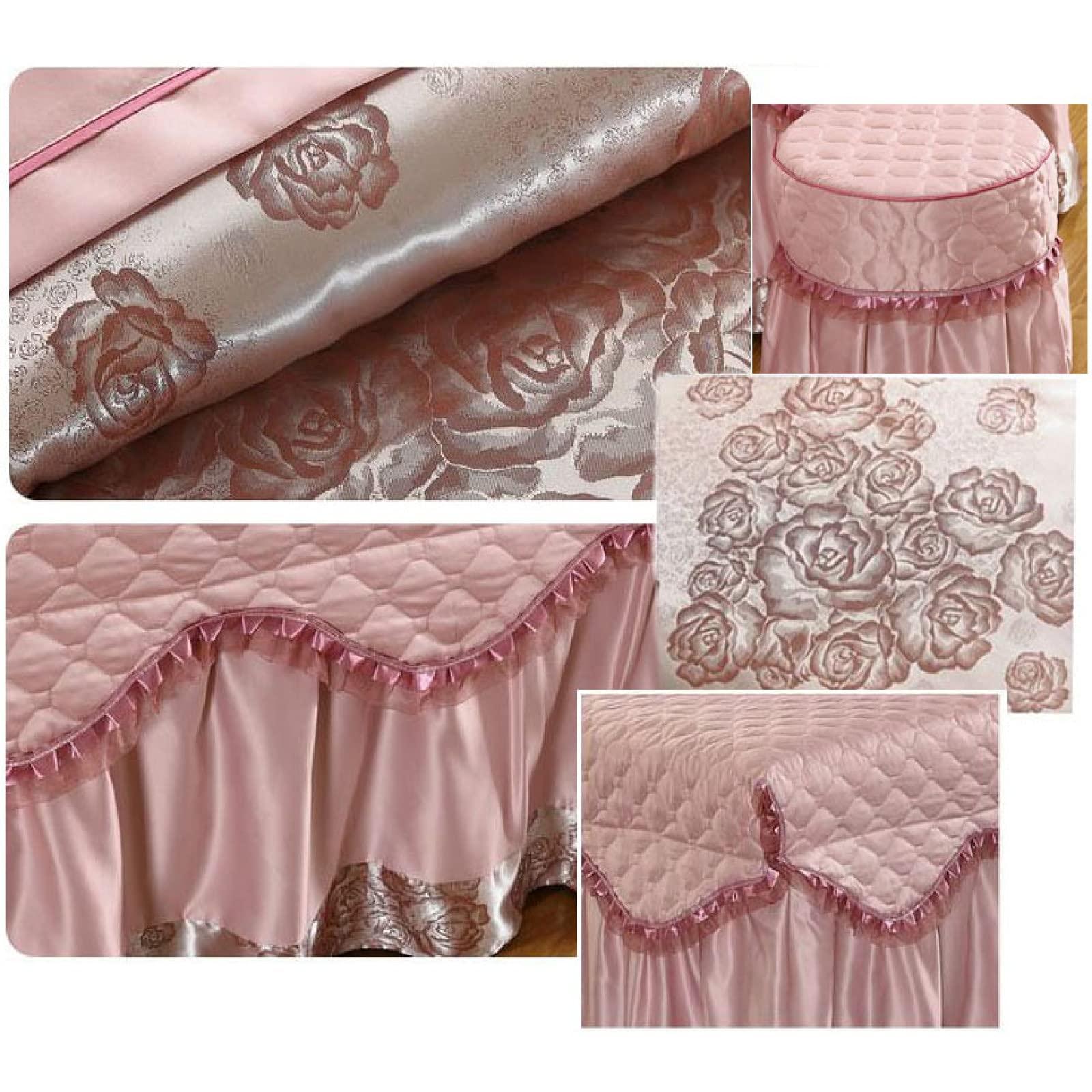 SXJC Massage Cure Bed Cover Massage Table Cover Beauty Bed Cover Valance Fitted Duvet 4pcs Square Head Beauty Salon Physiotherapy Bedspread,White+blue-185 * 70cm