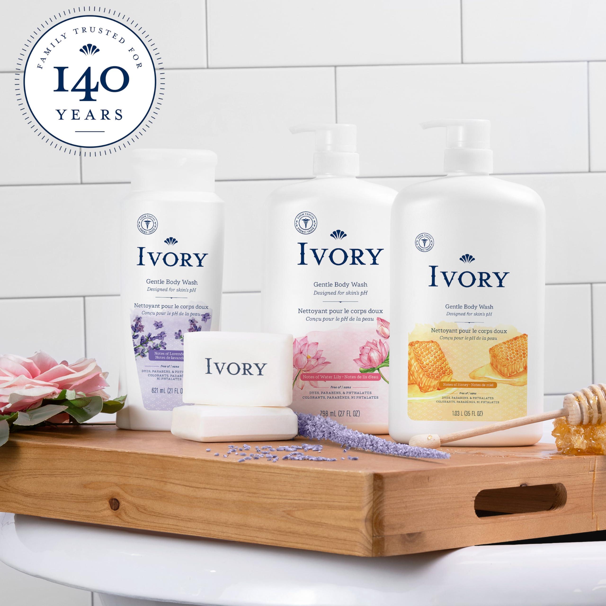 Ivory Ivory Body Wash Gentle, Free of dyes, parabens, and phthalates, Honey Scent, 35 oz