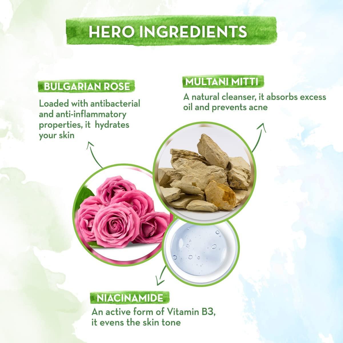 Divyam_Mamaearth Mama\'Earth Multani Mitti Face Wash with Multani Mitti & Bulgarian Rose For Oil Control & Acne - 100 ml (Pack of 1 (100g))