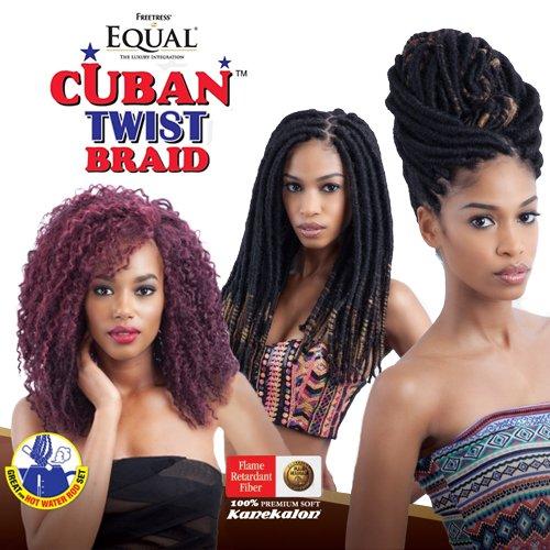 FreeTress Equal Freetress Equal Synthetic Hair Braids Double Strand Style Cuban Twist Braid 16" (12-Pack, 1)